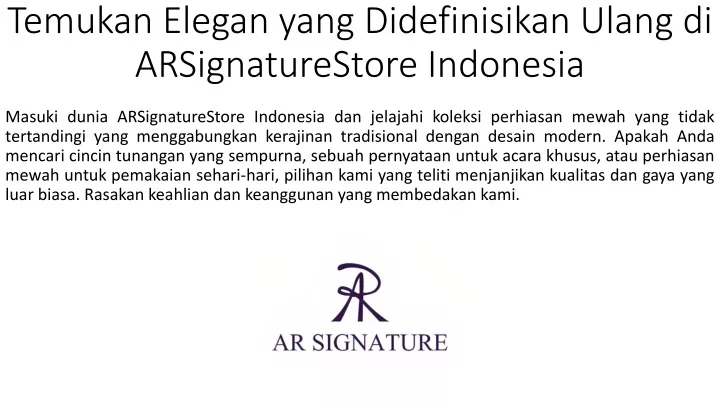 temukan elegan yang didefinisikan ulang di arsignaturestore indonesia