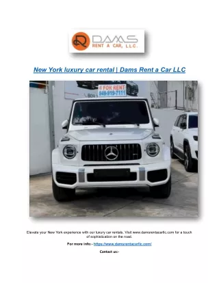 New York luxury car rental | Dams Rent a Car LLC
