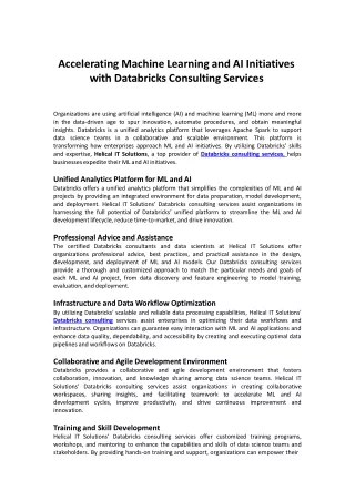 accelerating machine learning and ai initiatives