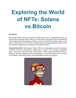 Exploring the World of NFTs_ Solana vs.Bitcoin