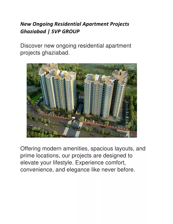 new ongoing residential apartment projects