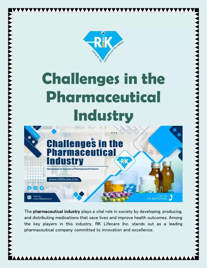 challenges in the pharmaceutical industry