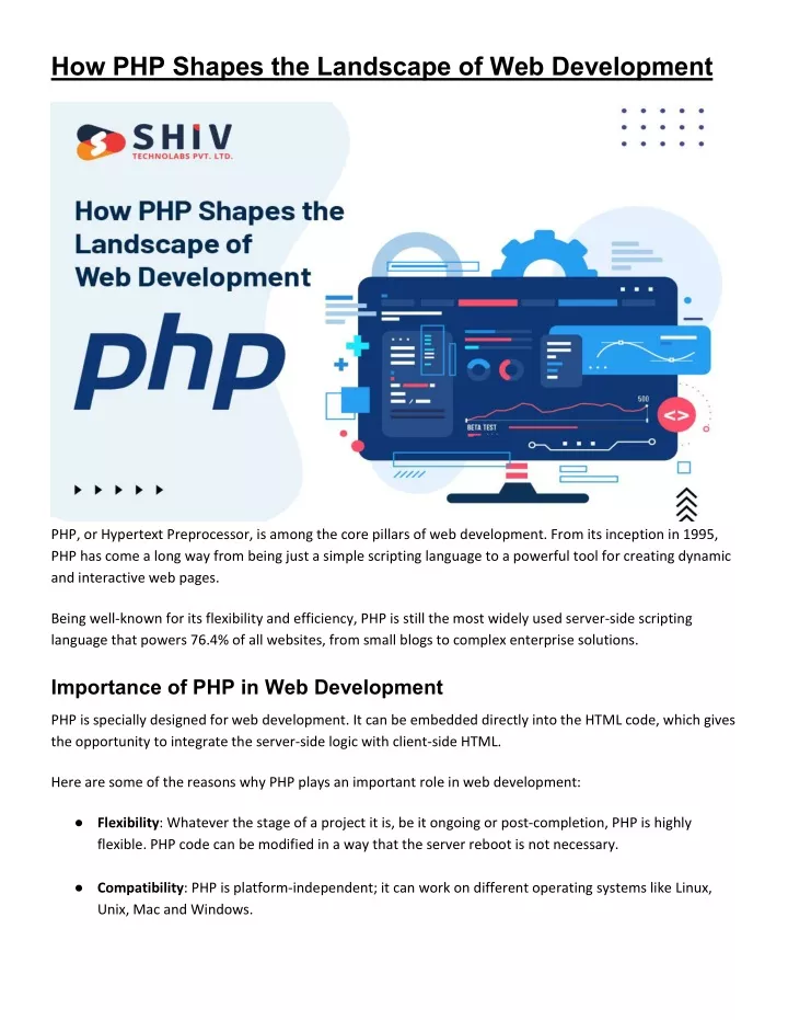 how php shapes the landscape of web development
