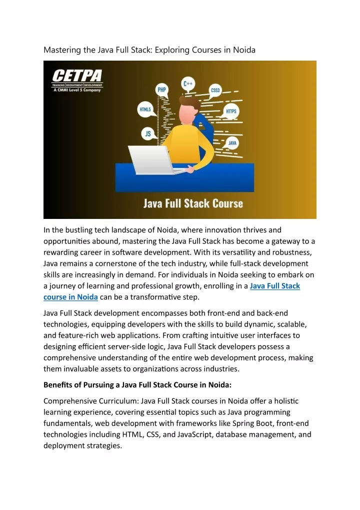 mastering the java full stack exploring courses