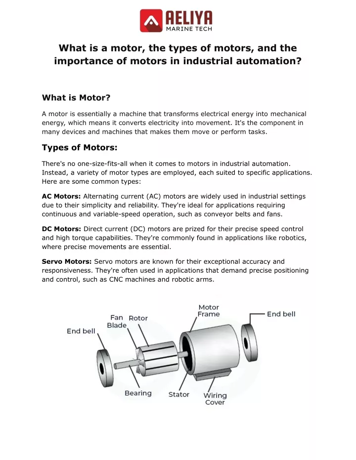 what is a motor the types of motors