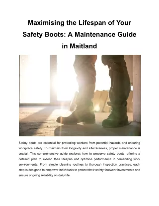 Maximising the Lifespan of Your Safety Boots_ A Comprehensive Maintenance Guide