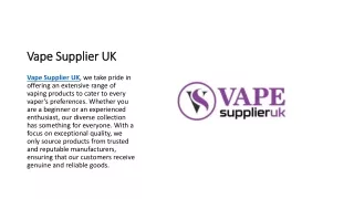 Vape Supplier UK