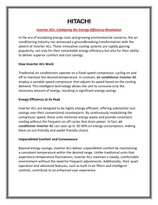 Inverter ACs Catalyzing the Energy-Efficiency Revolution