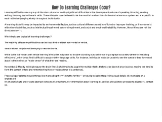 How Do Learning Challenges Occur?