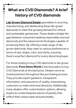 What are CVD Diamonds? A brief history of CVD diamonds