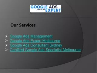 Google Ads Management Service in Melbourne
