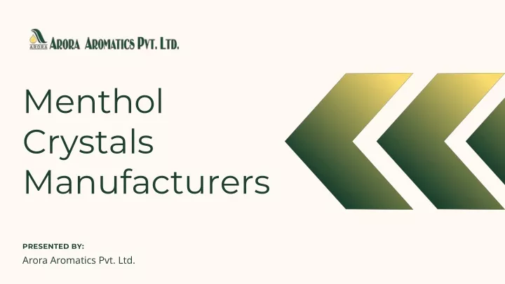 menthol crystals manufacturers