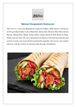 Mezbani Bangladeshi Restaurant in Minto - Order Now