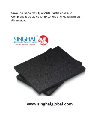 Unveiling the Versatility of ABS Plastic Sheets_ A Comprehensive Guide for Exporters and Manufacturers in Ahmedabad