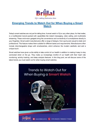 Emerging Trends to Watch Out for When Buying a Smart Watch