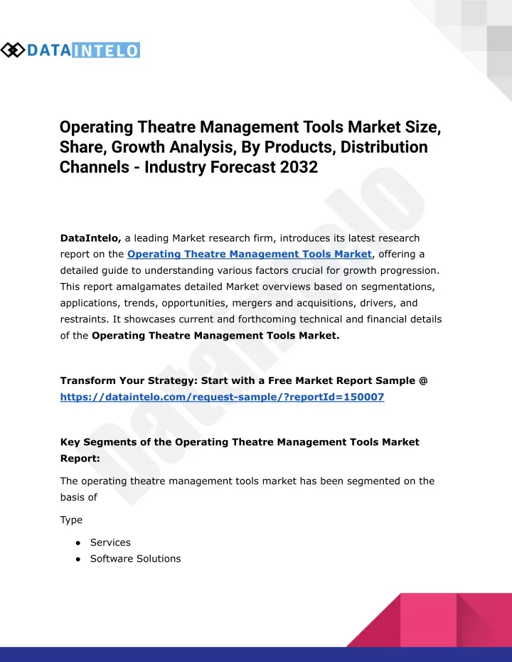 operating theatre management tools market size