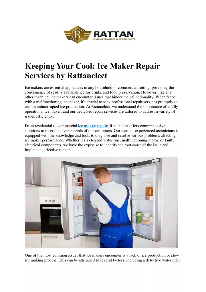 keeping your cool ice maker repair services