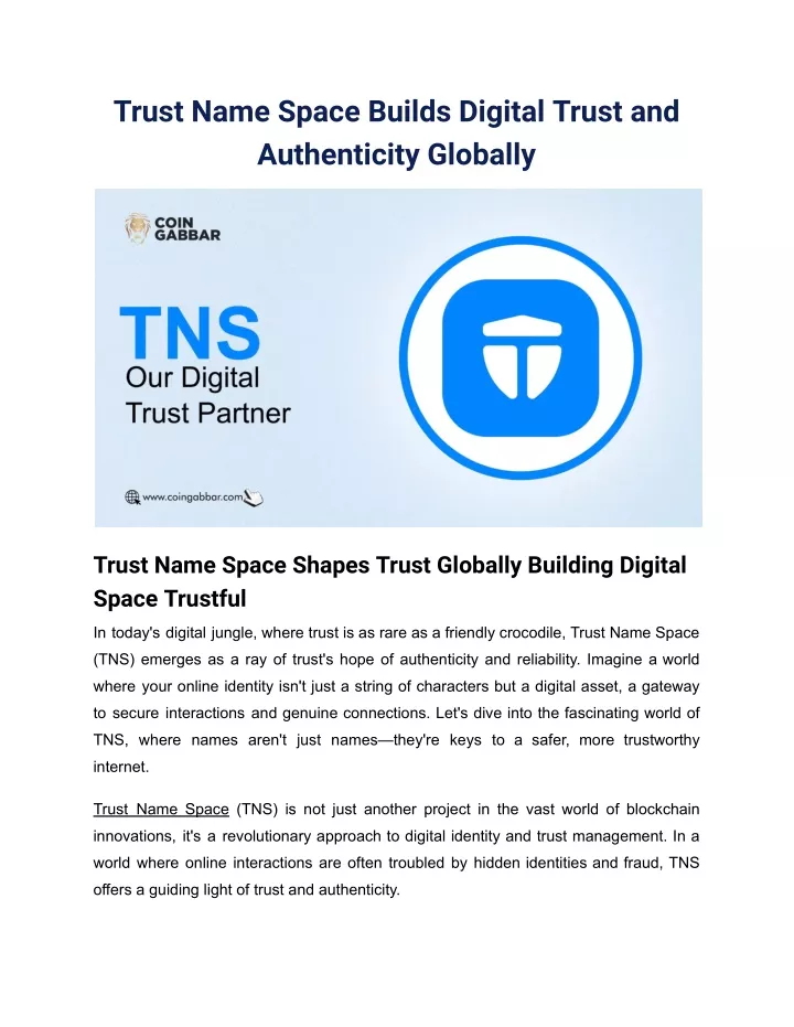 trust name space builds digital trust