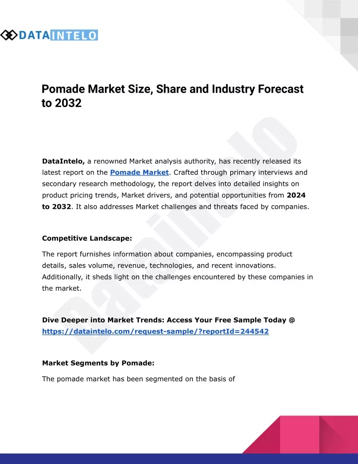 pomade market size share and industry forecast