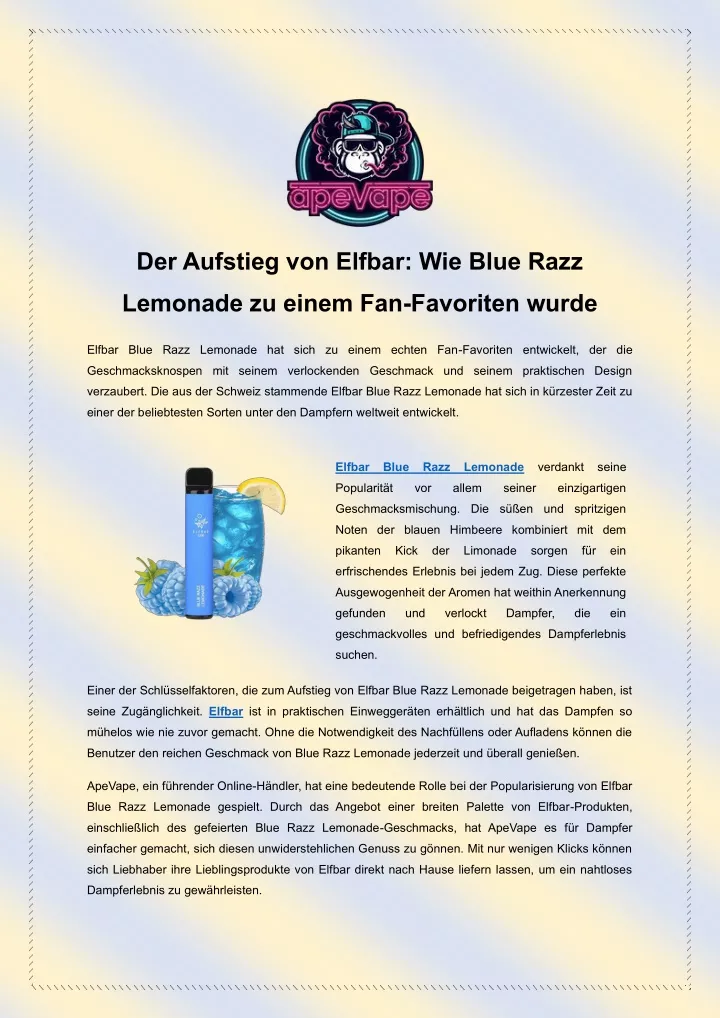 der aufstieg von elfbar wie blue razz