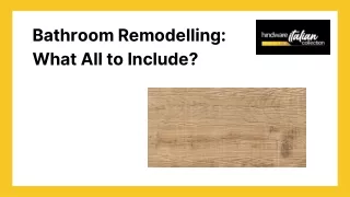 Bathroom Remodelling: What All to Include?