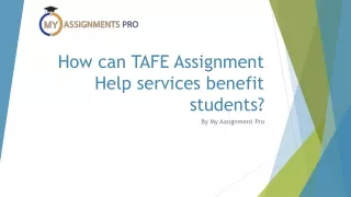 How can TAFE Assignment Help services benefit students