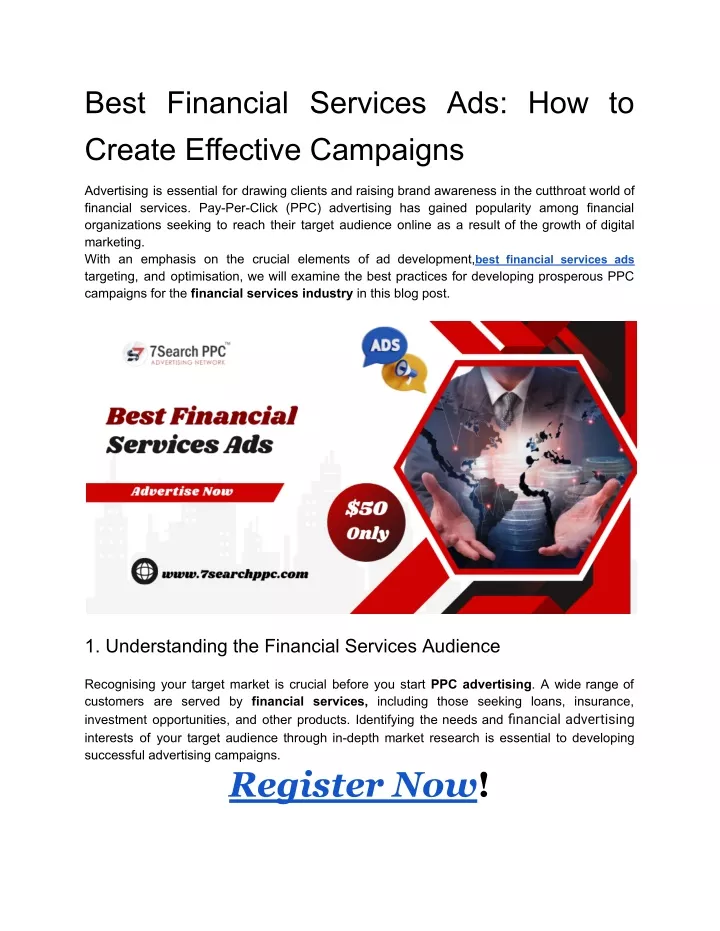 best financial services ads how to create
