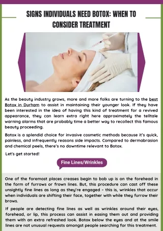 Revitalize Your Look with Botox Treatment