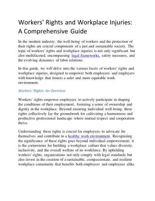 workers rights and workplace injuries a comprehensive guide