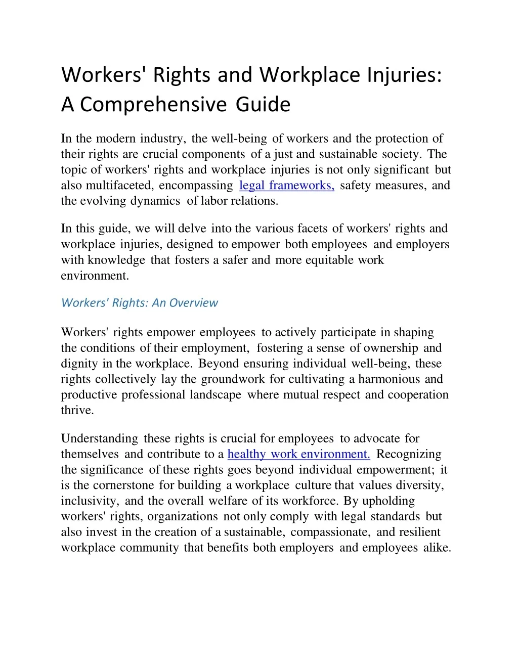 PPT - Workers' Rights and Workplace Injuries: A Comprehensive Guide ...