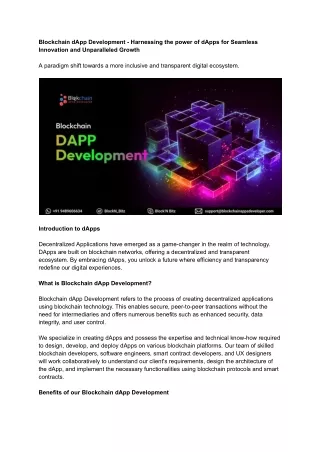 Blockchain dApp Development