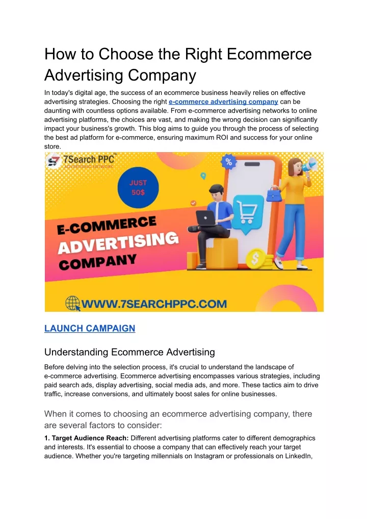 how to choose the right ecommerce advertising