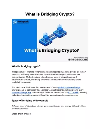 What is Bridging Crypto_