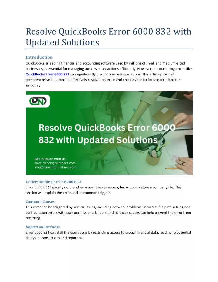 resolve quickbooks error 6000 832 with updated