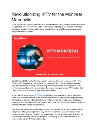 IPTV Montreal