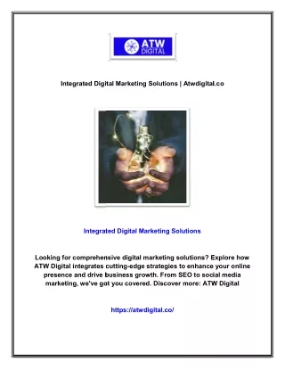 Integrated Digital Marketing Solutions | Atwdigital.co