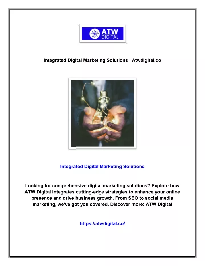 integrated digital marketing solutions atwdigital