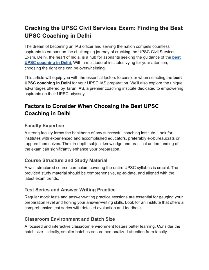 cracking the upsc civil services exam finding