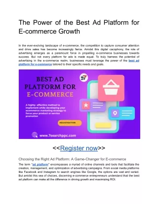 Best Ad Platform for E-commerce |  Ecommerce Advertising Agency