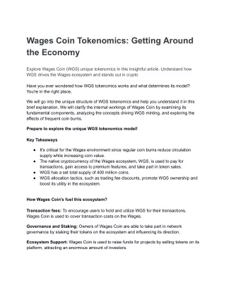 Wages Coin Tokenomics_ Getting Around the Economy