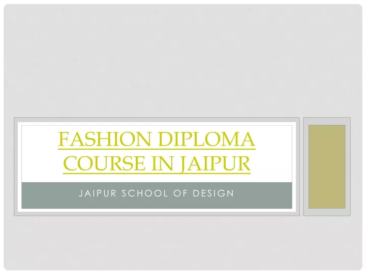 fashion diploma course in jaipur