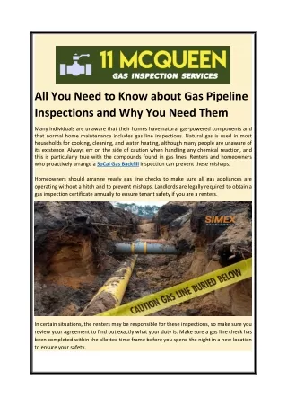 All You Need to Know about Gas Pipeline Inspections and Why You Need Them