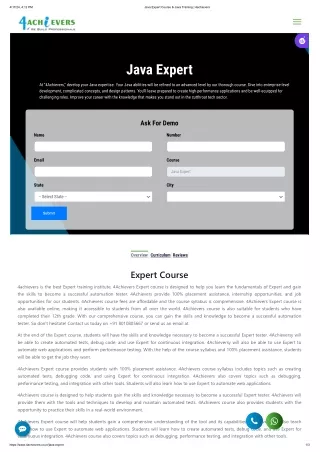 Our Java expert course will help you learn new skills