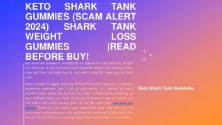 Keto Shark Tank Gummies (Scam Alert 2024)