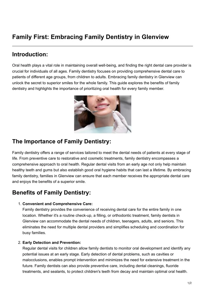 family first embracing family dentistry