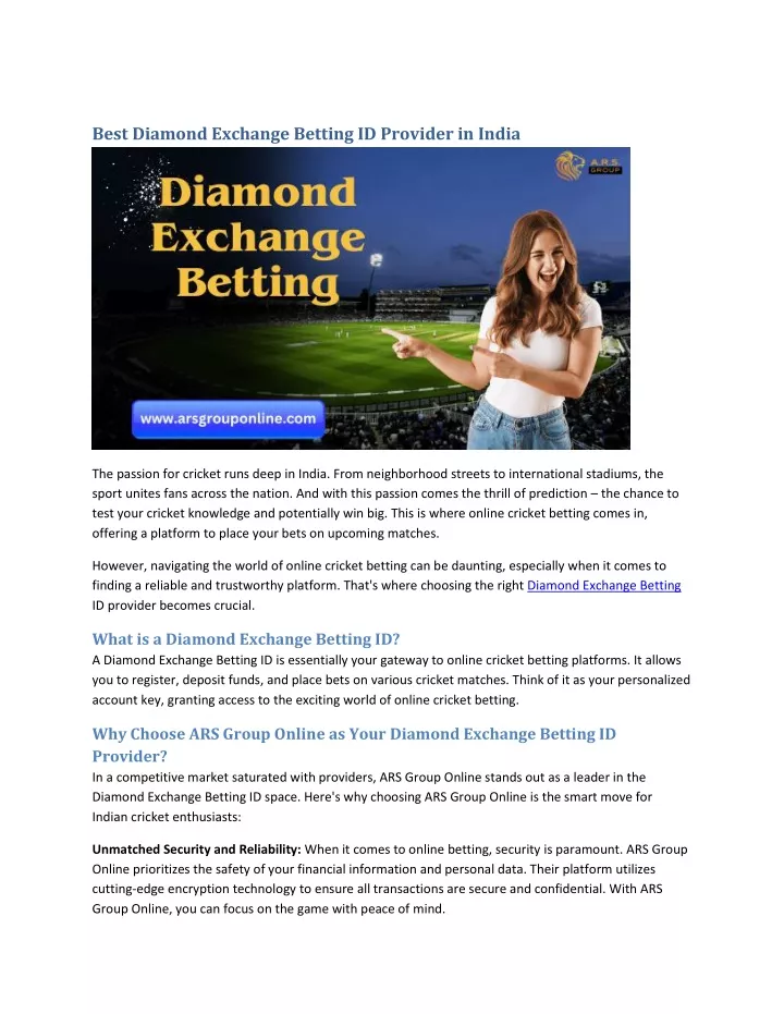 best diamond exchange betting id provider in india