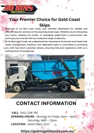 Your Premier Choice for Gold Coast Skips