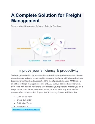 a complete solution for freight management