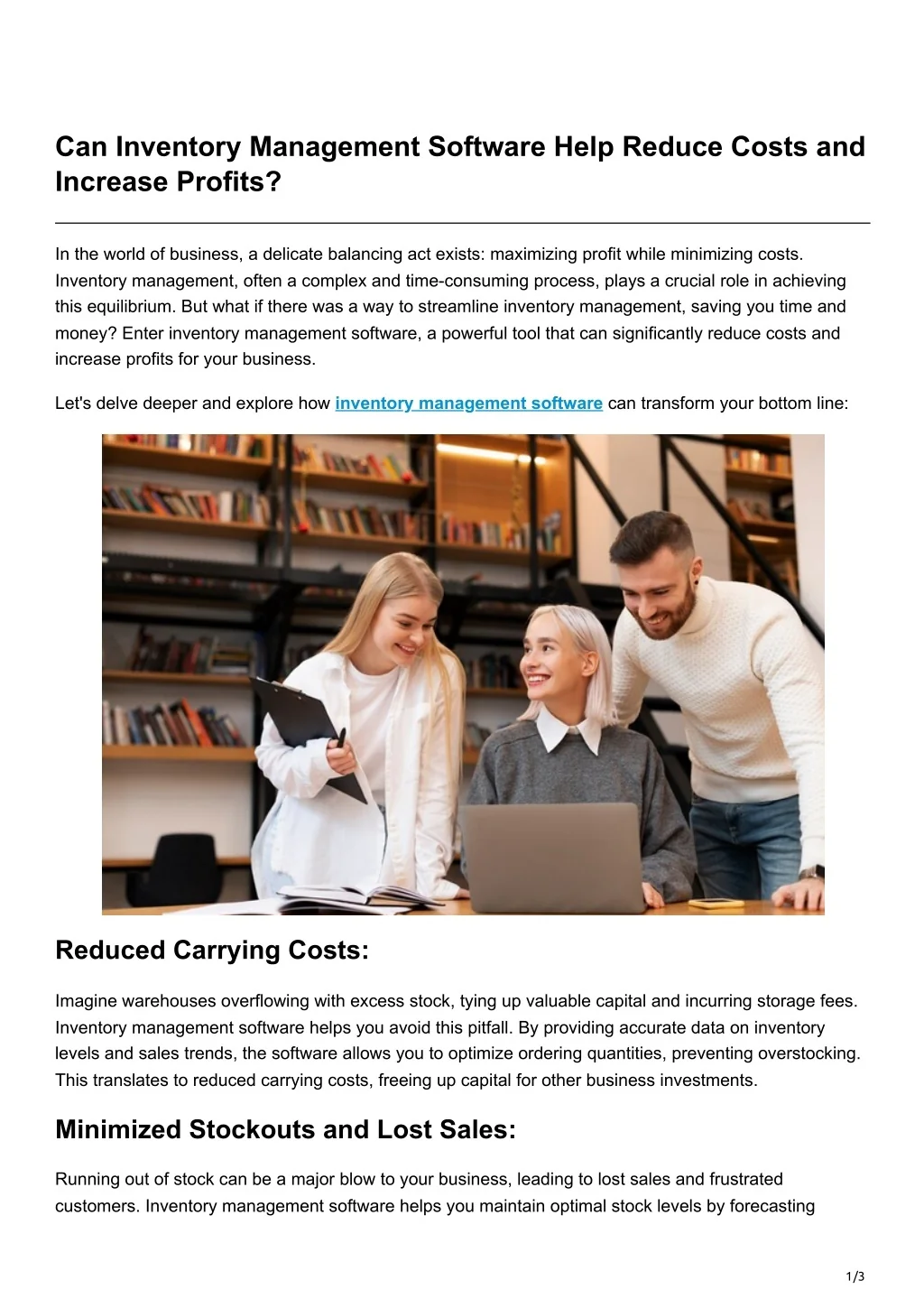 PPT - Can Inventory Management Software Help Reduce Costs and Increase ...