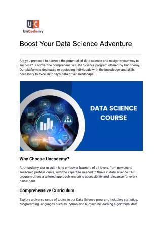 Boost Your Data Science Adventure
